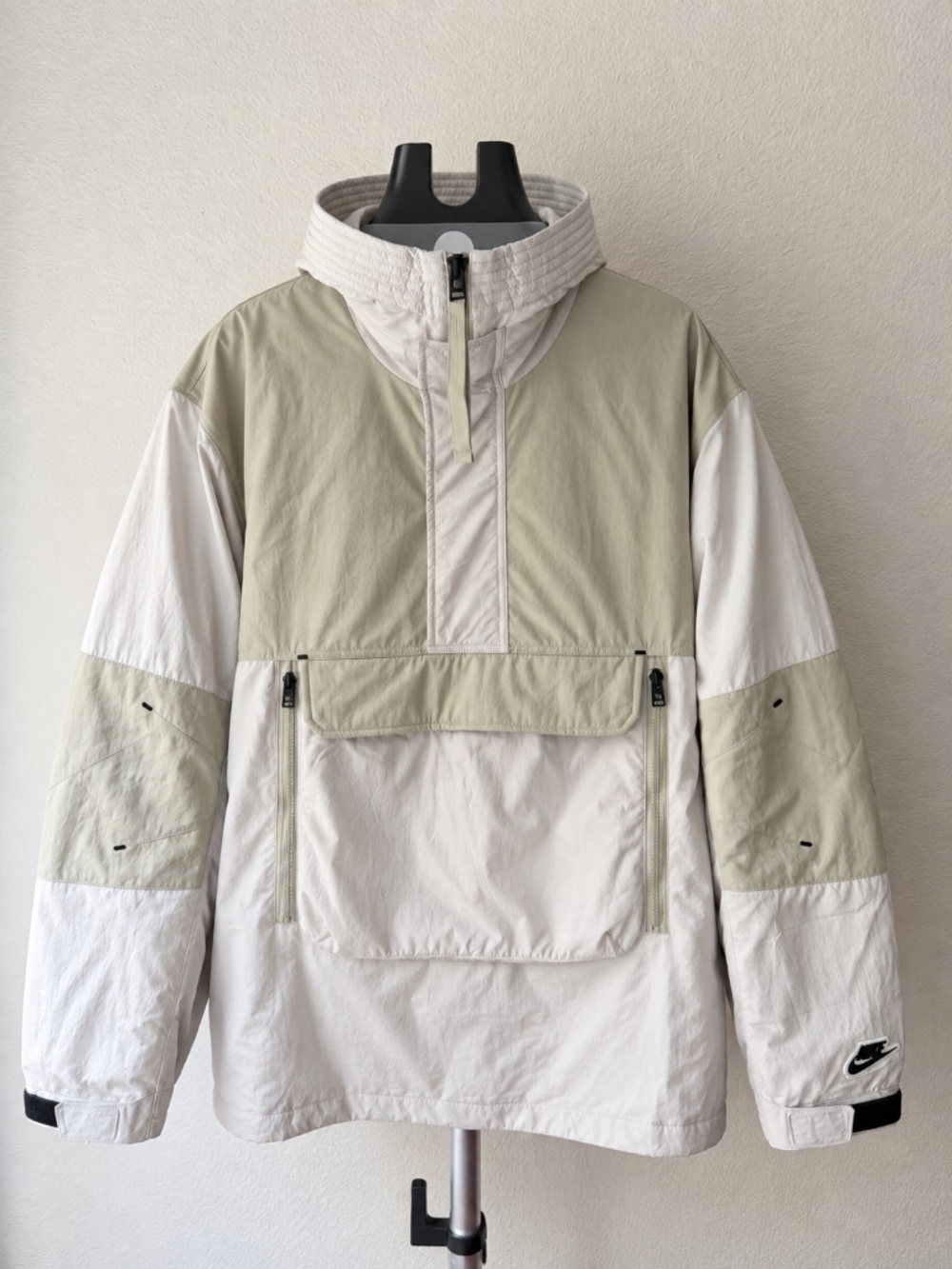 NWOT Nike Sportswear Puffer Anorak Tan Cream Thermore Hooded Jacket